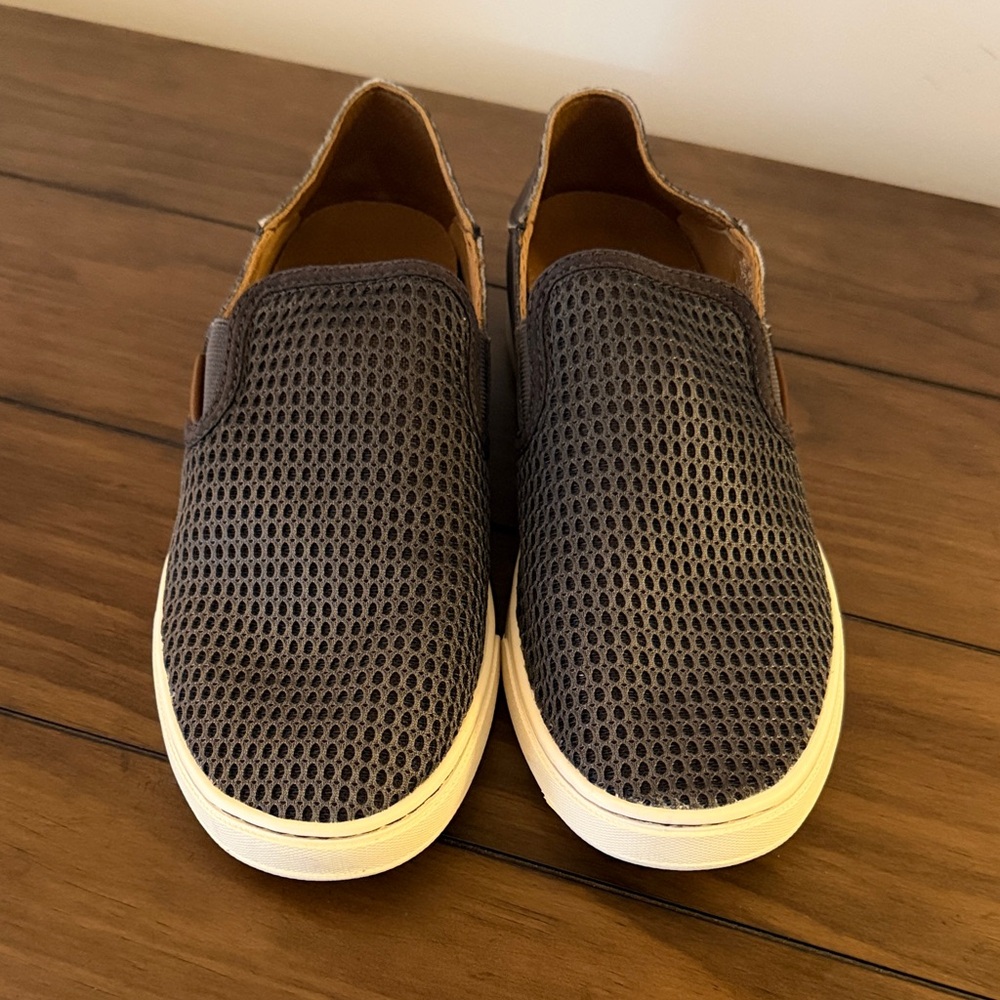 OluKai Charcoal Mesh Slip-On Flats